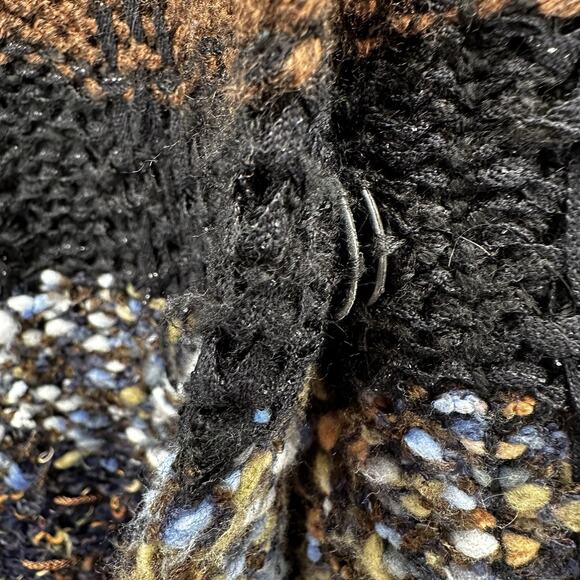 Curio Cardigan Sweater Womens Brown Multicolor Striped Knit Sweater Boho Hippie - Picture 5 of 13